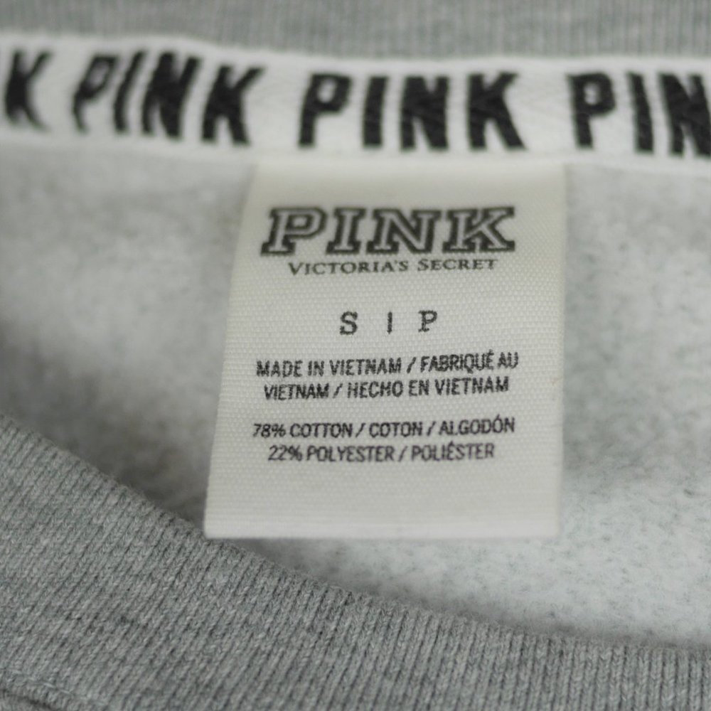Pink Vs Gray Solid Logo Long Sleeve Sweatshirt - image 8